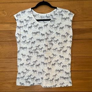Tabitha Webb zebra print novelty short sleeve top